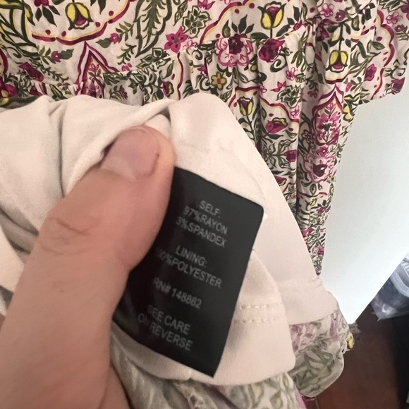 TORRID Ivory Floral 3/4 Sleeves Challis Skater Dress Women Plus Sz 1X 14 16 - Picture 12 of 13